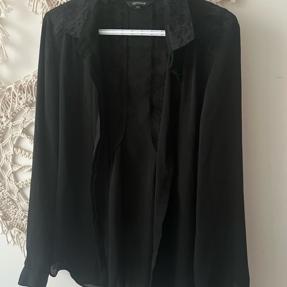 Portmans Tops - Portmans Black Button Down Shirt